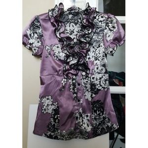 Purple flower blouse